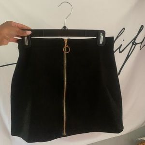 Suede Zip Up Skirt